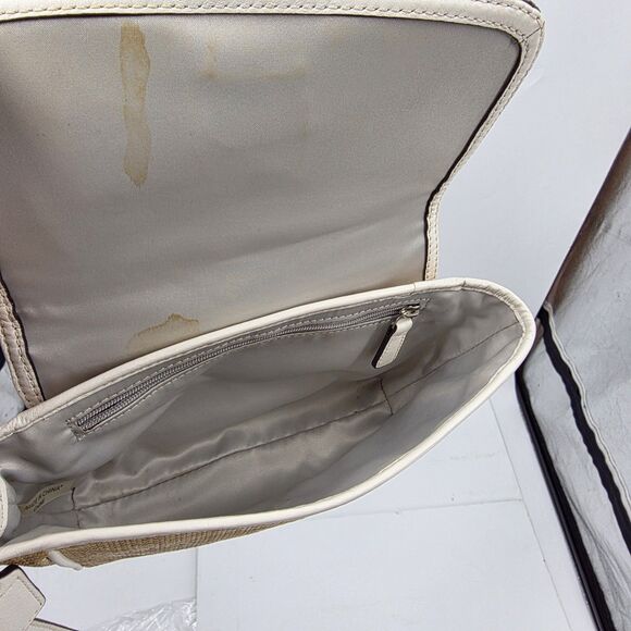 COACH Taylor City Straw Clutch with Snake Print Trim Wristlet - Picture 3 of 3